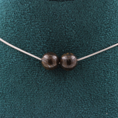Bronzite 2 beads 8 mm necklace