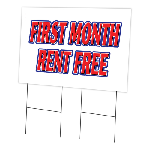 SignMission C-2436 First Month Rent Free 24 x 36 in. First Month Rent 