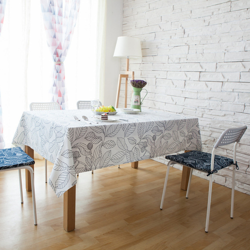 Leaf Print Decorative Table Cloth Cotton