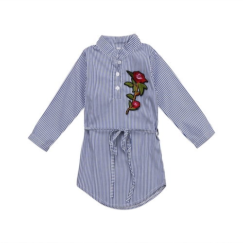 Straight  Embroidery Rose Dress Kids Baby