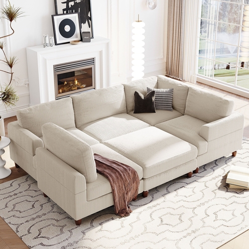 Modular Sectional Sofa with Ottoman L Shaped Corner Sectional for