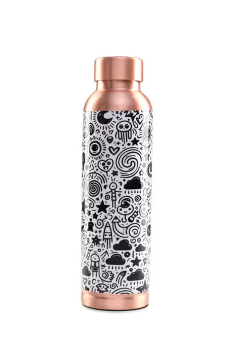 Multi Emoji Printed Water Bottle