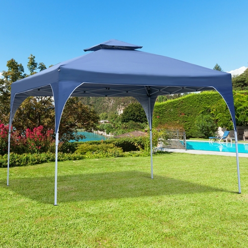 Outsunny 10'x10' Easy Pop-Up Party Tent 2 Tire Top Outdoor Gazebo