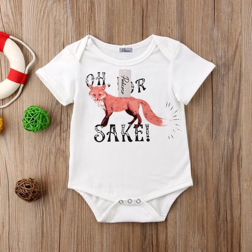 Baby Boys Girls Cartoon Fox Printing Bodysuit