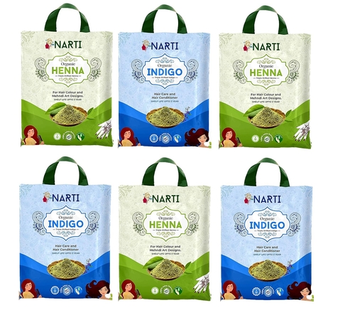 NARTI Organic Heena mehendi Powder (1.5 KG) and Indigo leaf powder 
