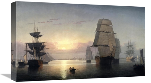 Global Gallery GCS-282338-22-142 22 in. Boston Harbor, Sunset Art 