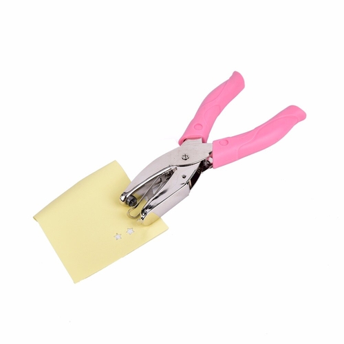 Pink color Hand held Star Shape Hole puncher Paper