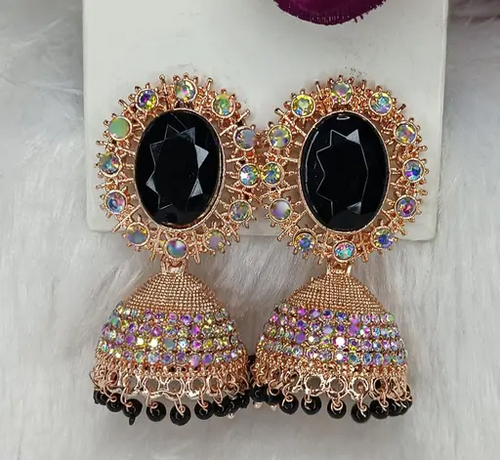 Women's TRADITIONAL WEDDING DESIGN KUNDAN STONE WORK JHUMKA Color
