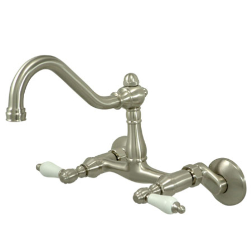 Kingston Brass KS3228PL Double Handle Wall Mount Kitchen Faucet