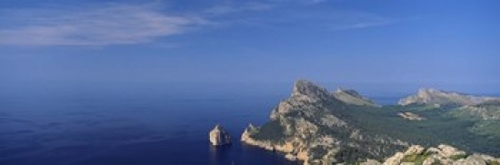 High angle view of an island in the sea  Cap De Formentor  Majorca  Ba