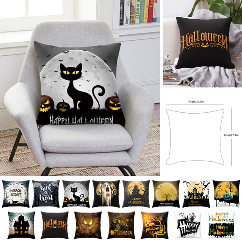 DIDIHOU 15 Styles Halloween Printed Cushion Cover