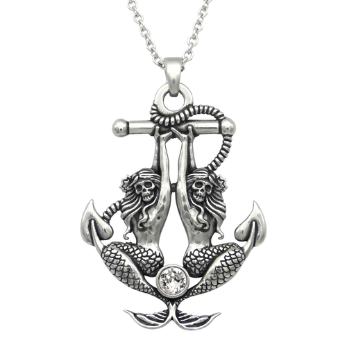 Sea Sirens Mermaid-Anchor Necklace