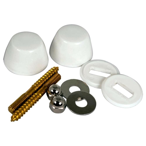 Lincoln Products LIN101024 White Round Closet Bolt Caps with Toilet Bo