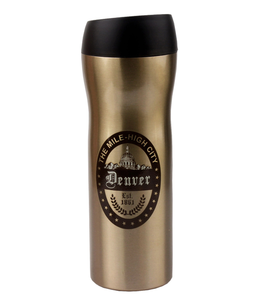 Americaware TVDEN1BR 18 oz Denver Vacuum Tumbler - Brown