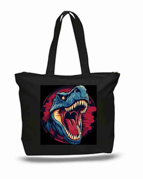 T Rex Dinosaur Art New Zipper Tote Bag