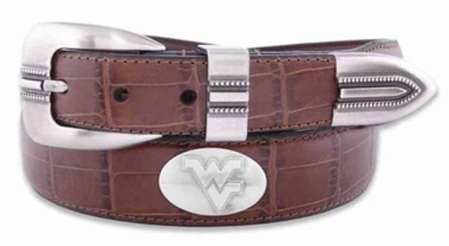 ZeppelinProducts WVU-BOLPTCRC-TAN-46 West Virginia Concho Croc Tan Lea