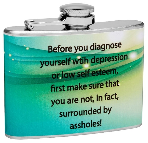 4oz Self Diagnosis Hip Flask