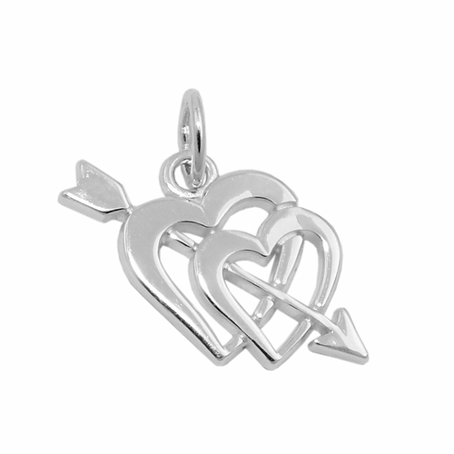 pendant two hearts silver 925