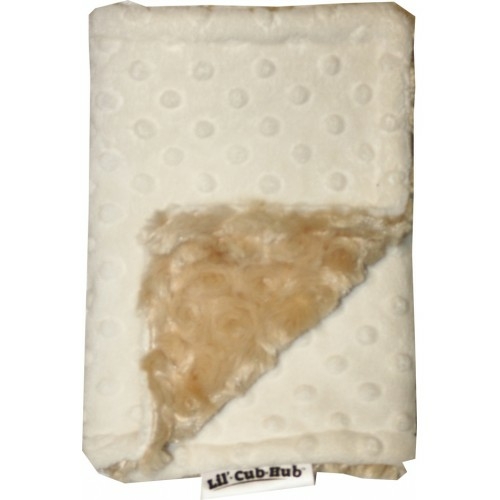 Lil Cub Hub BCCDCR Burp Cloth - Cream Dot with Camel Rosebud Swirl