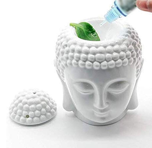 White Ceramic Buddha Head Fragrance Oil Warmer Lamp Fragrance Diffuser