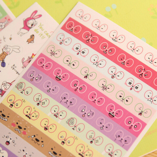 6 pcs/lot cute Rabbit PVC paper sticker decoration