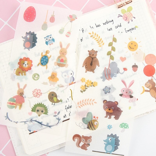 6PCS/PACK Animals Rabbit Sticker Marker