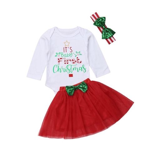 Lovely Baby Girls Christmas Cotton Sets Long