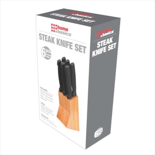 Home Basics KS10091 Knife Set 6 Piece With Block, 