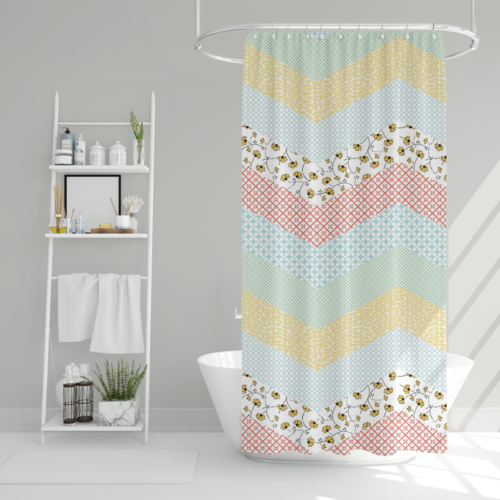 BLC - Chevron print - Polycotton - Modern Style Shower Curtain