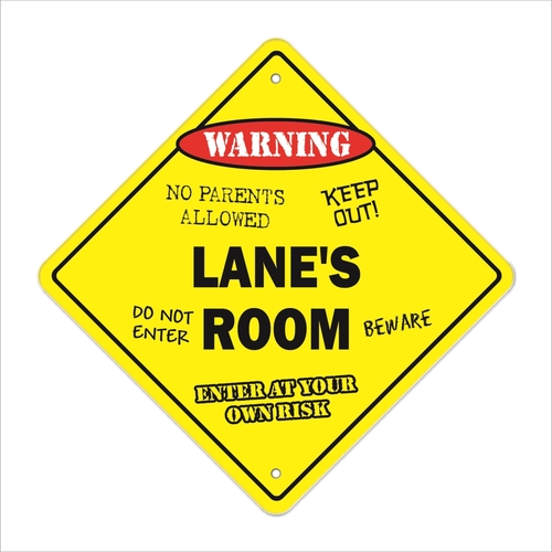 SignMission X-Lanes Room 12 x 12 in. Crossing Zone Xing Room Sign - La