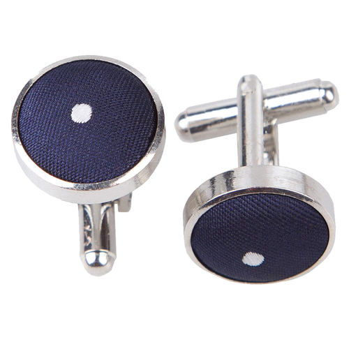 Pin Dot Cufflinks - Navy Blue