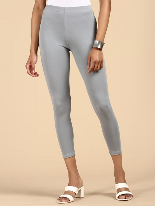 Womens Cotton Lycra Stretchable Plain/Solid Leggings Pants    (SIZE-S)