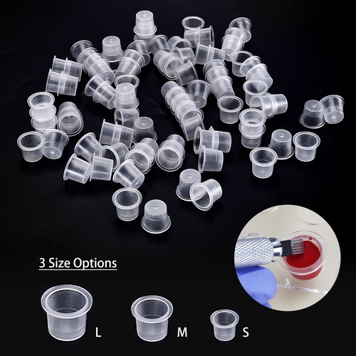 100pcs S/M/L Plastic Tattoo Ink Cups Tattoo Cap