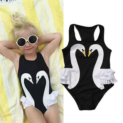 2019 Toddler Baby Kids Girls Swimming White Swan