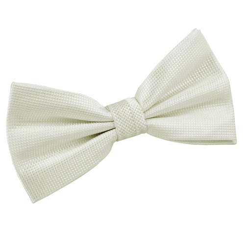 Solid Check Pre-Tied Bow Tie - Ivory