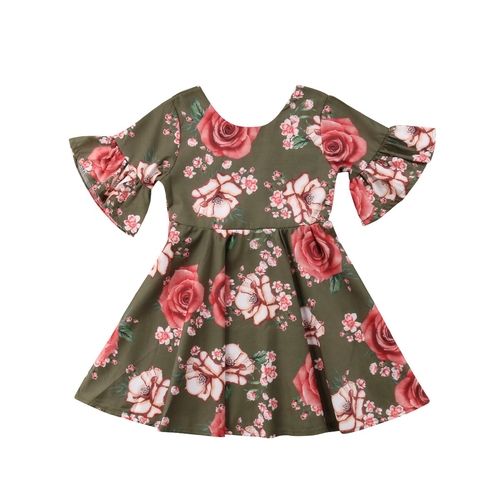 Sweet Baby Kids Girl Casual Floral Mini Dress