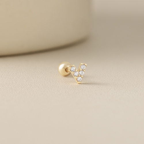 14K (58.5%) SOLID GOLD MINI V-SHARPED PIERCING