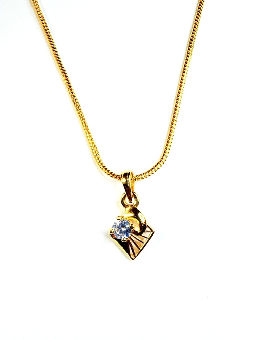 Trendy Beautiful Gold-Plated Women Pendant blue stud With Chain