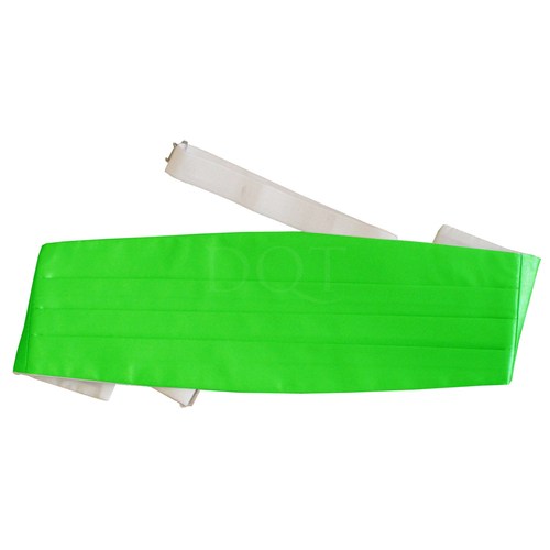 Plain Satin Cummerbund - Apple Green