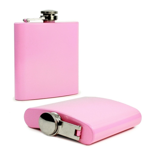 Tuff Luv I13-31 6 ozModern Style Hip Flask, Pink - Stainless Steel