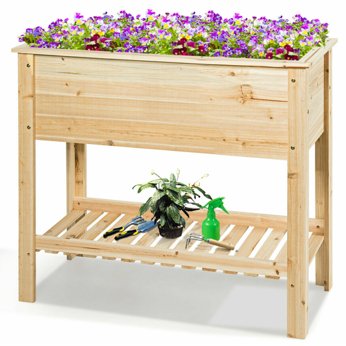 Wooden Garden Planting Box Flower Pot Raised 92 x 41 x 81cm