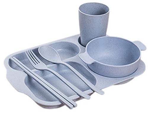 Unbreakable Divided Plates Microwave Dishwasher Safe Tray Grey