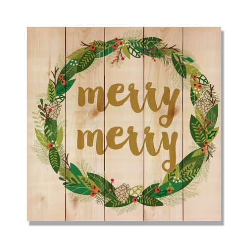 Day Dream HQ FBMMW 17 x 17 in. Merry Merry Wreath Wall Art