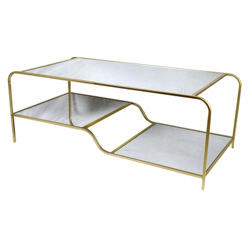 Centre Table DKD Home Decor Glamour Golden Metal Mirror 120 x 60 x 45