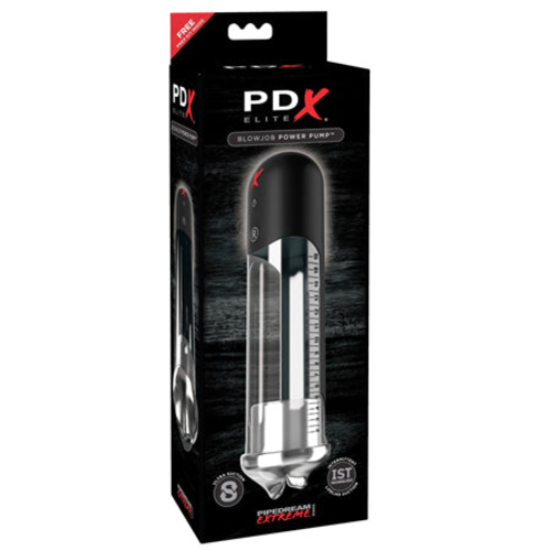 PDX Elite Blowjob Power Pump Automated Suction Clear/Black