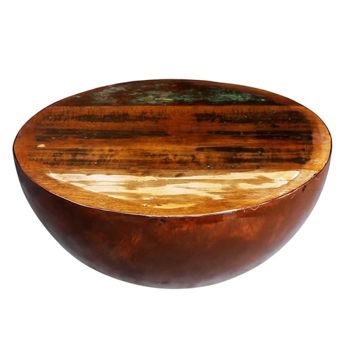 Bowl Shaped Coffee Table Solid Reclaimed Wood 23.6"x23.6"x11.8"