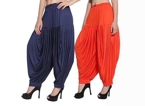 Women's Morden Lycre Plain Patiala Salwar Combo (Pack of 2 Multicolor)