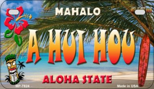 Smart Blonde MP-7824 7 x 4 in. A Hui Hou Tiki Novelty Metal Motorcycle