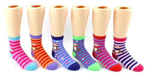 DDI 2330739 Kids Monkey Print Novelty Crew Socks, Assorted Color -