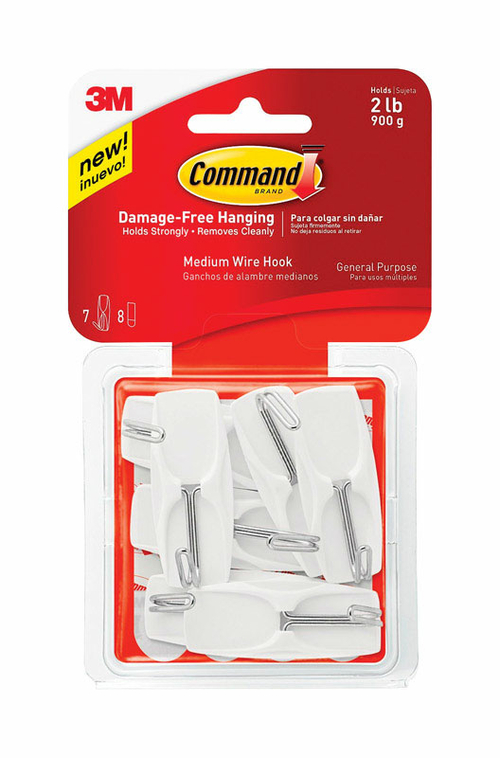3M 17065CLR-VPES General Purpose Wire Hooks Medium  Clear - pack of 4